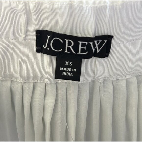 NEW J. Crew Smocked-waist Pleated Skirt White Womens Size XS Spring Summer Midi - Picture 7 of 7